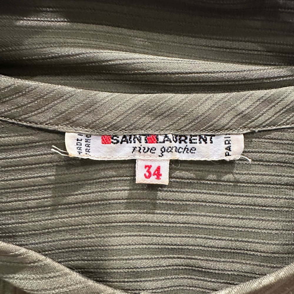 Saint Laurent Vintage Olive Green Blouse - Picture 3 of 7